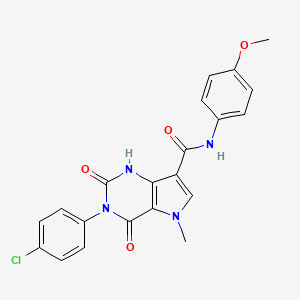 molecular formula C21H17ClN4O4 B14975283 3-(4-chlorophenyl)-N-(4-methoxyphenyl)-5-methyl-2,4-dioxo-2,3,4,5-tetrahydro-1H-pyrrolo[3,2-d]pyrimidine-7-carboxamide 