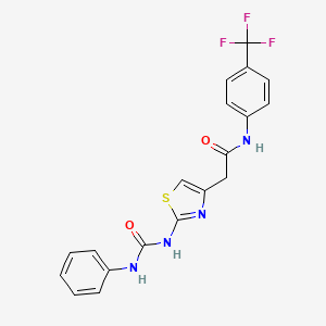 2-(2-(3-phenylureido)thiazol-4-yl)-N-(4-(trifluoromethyl)phenyl)acetamide