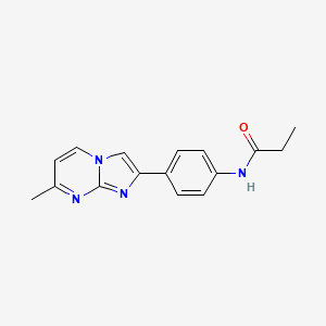 molecular formula C16H16N4O B14975372 N-(4-{7-Methylimidazo[1,2-A]pyrimidin-2-YL}phenyl)propanamide 