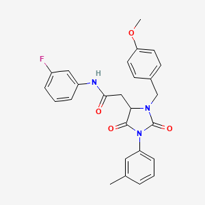 molecular formula C26H24FN3O4 B14975410 N-(3-fluorophenyl)-2-[3-(4-methoxybenzyl)-1-(3-methylphenyl)-2,5-dioxoimidazolidin-4-yl]acetamide 