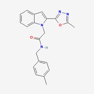 molecular formula C21H20N4O2 B14975412 2-(2-(5-methyl-1,3,4-oxadiazol-2-yl)-1H-indol-1-yl)-N-(4-methylbenzyl)acetamide 