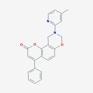 molecular formula C23H18N2O3 B14975417 9-(4-methylpyridin-2-yl)-4-phenyl-9,10-dihydro-2H,8H-chromeno[8,7-e][1,3]oxazin-2-one 