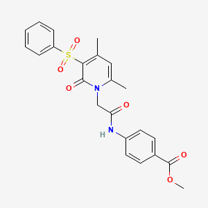 methyl 4-({[4,6-dimethyl-2-oxo-3-(phenylsulfonyl)pyridin-1(2H)-yl]acetyl}amino)benzoate