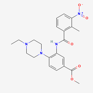 molecular formula C22H26N4O5 B14975435 Methyl 4-(4-ethylpiperazin-1-YL)-3-(2-methyl-3-nitrobenzamido)benzoate 