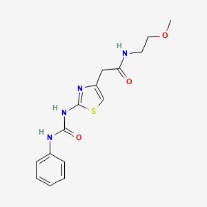 N-(2-methoxyethyl)-2-(2-(3-phenylureido)thiazol-4-yl)acetamide