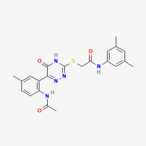 N-(3,5-Dimethylphenyl)-2-{[6-(2-acetamido-5-methylphenyl)-5-oxo-4,5-dihydro-1,2,4-triazin-3-YL]sulfanyl}acetamide