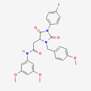 molecular formula C27H26FN3O6 B14975508 N-(3,5-dimethoxyphenyl)-2-[1-(4-fluorophenyl)-3-(4-methoxybenzyl)-2,5-dioxoimidazolidin-4-yl]acetamide 