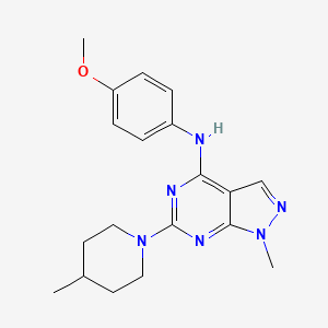 molecular formula C19H24N6O B14975525 N-(4-methoxyphenyl)-1-methyl-6-(4-methylpiperidin-1-yl)-1H-pyrazolo[3,4-d]pyrimidin-4-amine 