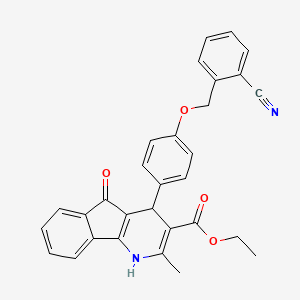 molecular formula C30H24N2O4 B14975543 ethyl 4-{4-[(2-cyanobenzyl)oxy]phenyl}-2-methyl-5-oxo-4,5-dihydro-1H-indeno[1,2-b]pyridine-3-carboxylate 