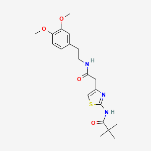 N-(4-(2-((3,4-dimethoxyphenethyl)amino)-2-oxoethyl)thiazol-2-yl)pivalamide