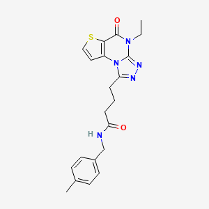 4-(4-ethyl-5-oxo-4,5-dihydrothieno[2,3-e][1,2,4]triazolo[4,3-a]pyrimidin-1-yl)-N-(4-methylbenzyl)butanamide