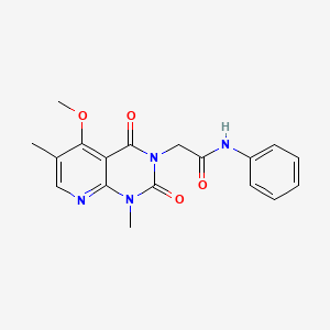 molecular formula C18H18N4O4 B14975602 2-(5-methoxy-1,6-dimethyl-2,4-dioxo-1,2-dihydropyrido[2,3-d]pyrimidin-3(4H)-yl)-N-phenylacetamide 