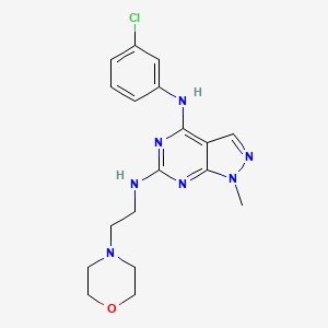 molecular formula C18H22ClN7O B14975616 N~4~-(3-chlorophenyl)-1-methyl-N~6~-[2-(morpholin-4-yl)ethyl]-1H-pyrazolo[3,4-d]pyrimidine-4,6-diamine 