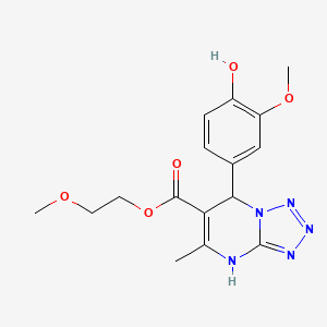 molecular formula C16H19N5O5 B14975634 2-Methoxyethyl 7-(4-hydroxy-3-methoxyphenyl)-5-methyl-4,7-dihydrotetrazolo[1,5-a]pyrimidine-6-carboxylate 