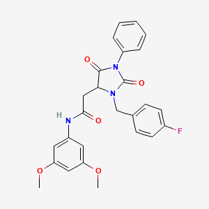 N-(3,5-dimethoxyphenyl)-2-[3-(4-fluorobenzyl)-2,5-dioxo-1-phenylimidazolidin-4-yl]acetamide