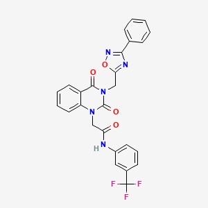 2-(2,4-dioxo-3-((3-phenyl-1,2,4-oxadiazol-5-yl)methyl)-3,4-dihydroquinazolin-1(2H)-yl)-N-(3-(trifluoromethyl)phenyl)acetamide