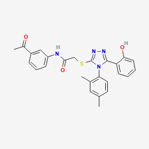 molecular formula C26H24N4O3S B14975651 N-(3-acetylphenyl)-2-{[4-(2,4-dimethylphenyl)-5-(2-hydroxyphenyl)-4H-1,2,4-triazol-3-yl]sulfanyl}acetamide 