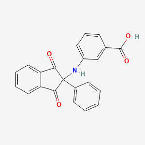 3-[(1,3-dioxo-2-phenyl-2,3-dihydro-1H-inden-2-yl)amino]benzoic acid