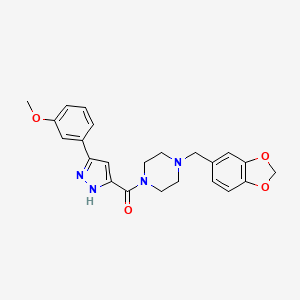 [4-(1,3-benzodioxol-5-ylmethyl)piperazin-1-yl][5-(3-methoxyphenyl)-1H-pyrazol-3-yl]methanone