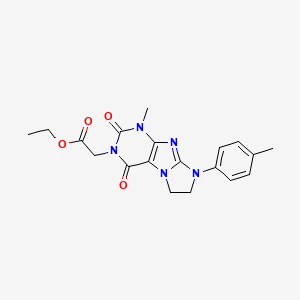 ethyl [1-methyl-8-(4-methylphenyl)-2,4-dioxo-1,2,4,6,7,8-hexahydro-3H-imidazo[2,1-f]purin-3-yl]acetate