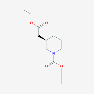 molecular formula C14H25NO4 B1497571 (R)-1-Boc-3-piperidine acetate ethyl ester 