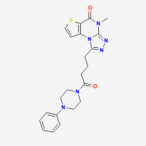 4-Methyl-1-[4-oxo-4-(4-phenylpiperazino)butyl]thieno[2,3-E][1,2,4]triazolo[4,3-A]pyrimidin-5(4H)-one