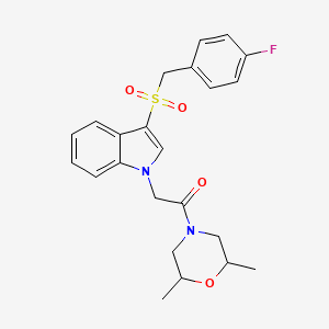 1-(2,6-dimethylmorpholino)-2-(3-((4-fluorobenzyl)sulfonyl)-1H-indol-1-yl)ethanone