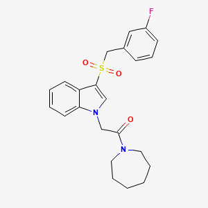 1-(azepan-1-yl)-2-(3-((3-fluorobenzyl)sulfonyl)-1H-indol-1-yl)ethanone