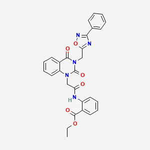 ethyl 2-({[2,4-dioxo-3-[(3-phenyl-1,2,4-oxadiazol-5-yl)methyl]-3,4-dihydroquinazolin-1(2H)-yl]acetyl}amino)benzoate