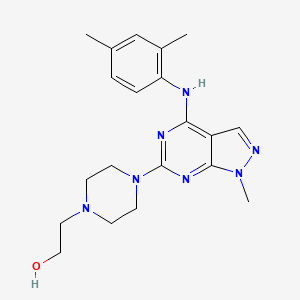 2-(4-{4-[(2,4-dimethylphenyl)amino]-1-methyl-1H-pyrazolo[3,4-d]pyrimidin-6-yl}piperazin-1-yl)ethanol