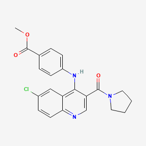 Methyl 4-{[6-chloro-3-(pyrrolidin-1-ylcarbonyl)quinolin-4-yl]amino}benzoate