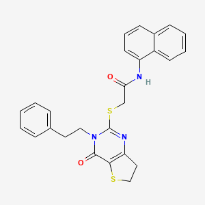 N-(naphthalen-1-yl)-2-((4-oxo-3-phenethyl-3,4,6,7-tetrahydrothieno[3,2-d]pyrimidin-2-yl)thio)acetamide