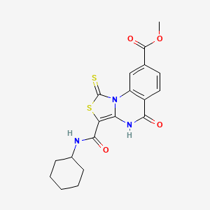 Methyl 3-(cyclohexylcarbamoyl)-5-oxo-1-thioxo-4,5-dihydro[1,3]thiazolo[3,4-a]quinazoline-8-carboxylate