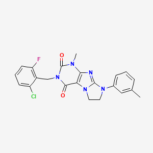 2-[(2-Chloro-6-fluorophenyl)methyl]-4-methyl-6-(3-methylphenyl)-7,8-dihydropurino[7,8-a]imidazole-1,3-dione