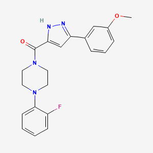 molecular formula C21H21FN4O2 B14976050 1-(2-Fluorophenyl)-4-[3-(3-methoxyphenyl)-1H-pyrazole-5-carbonyl]piperazine 