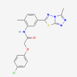 2-(4-chlorophenoxy)-N-[2-methyl-5-(3-methyl-[1,2,4]triazolo[3,4-b][1,3,4]thiadiazol-6-yl)phenyl]acetamide