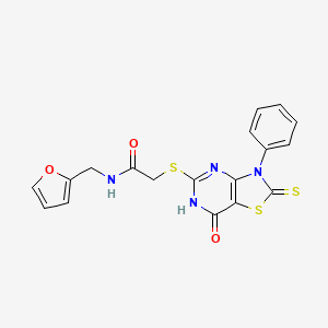 N-(furan-2-ylmethyl)-2-((7-oxo-3-phenyl-2-thioxo-2,3,6,7-tetrahydrothiazolo[4,5-d]pyrimidin-5-yl)thio)acetamide