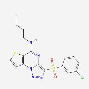 N-butyl-3-(3-chlorophenylsulfonyl)thieno[2,3-e][1,2,3]triazolo[1,5-a]pyrimidin-5-amine