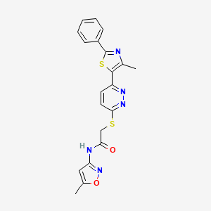 2-((6-(4-methyl-2-phenylthiazol-5-yl)pyridazin-3-yl)thio)-N-(5-methylisoxazol-3-yl)acetamide