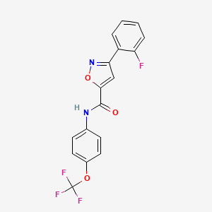 3-(2-fluorophenyl)-N-[4-(trifluoromethoxy)phenyl]-1,2-oxazole-5-carboxamide