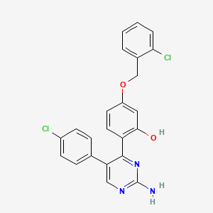 2-[2-Amino-5-(4-chlorophenyl)pyrimidin-4-yl]-5-[(2-chlorophenyl)methoxy]phenol