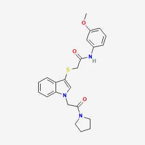 N-(3-methoxyphenyl)-2-((1-(2-oxo-2-(pyrrolidin-1-yl)ethyl)-1H-indol-3-yl)thio)acetamide