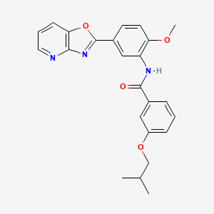 N-(2-Methoxy-5-{[1,3]oxazolo[4,5-B]pyridin-2-YL}phenyl)-3-(2-methylpropoxy)benzamide