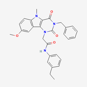 2-(3-benzyl-8-methoxy-5-methyl-2,4-dioxo-2,3,4,5-tetrahydro-1H-pyrimido[5,4-b]indol-1-yl)-N-(3-ethylphenyl)acetamide