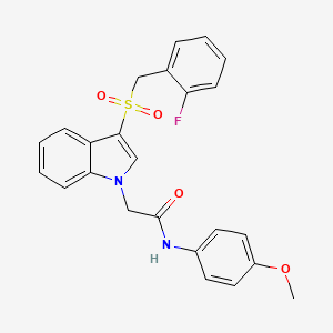 molecular formula C24H21FN2O4S B14976263 2-(3-((2-fluorobenzyl)sulfonyl)-1H-indol-1-yl)-N-(4-methoxyphenyl)acetamide 