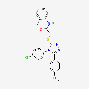 2-{[4-(4-chlorophenyl)-5-(4-methoxyphenyl)-4H-1,2,4-triazol-3-yl]sulfanyl}-N-(2-methylphenyl)acetamide