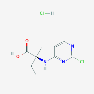 molecular formula C9H13Cl2N3O2 B1497633 (S)-2-((2-Chloropyrimidin-4-yl)amino)-2-methylbutanoic acid hydrochloride 