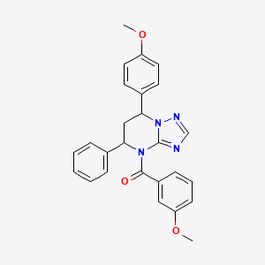 (3-methoxyphenyl)[7-(4-methoxyphenyl)-5-phenyl-6,7-dihydro[1,2,4]triazolo[1,5-a]pyrimidin-4(5H)-yl]methanone