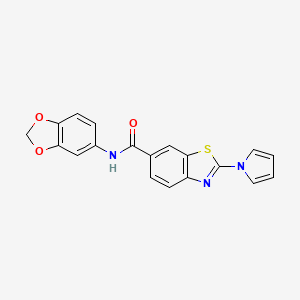 N-(1,3-benzodioxol-5-yl)-2-(1H-pyrrol-1-yl)-1,3-benzothiazole-6-carboxamide