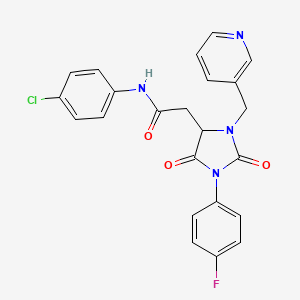 N-(4-chlorophenyl)-2-[1-(4-fluorophenyl)-2,5-dioxo-3-(pyridin-3-ylmethyl)imidazolidin-4-yl]acetamide